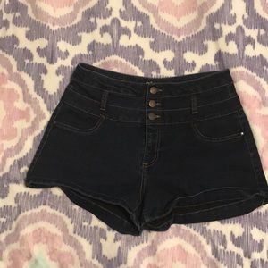 Navy Blue High Waisted Shorts